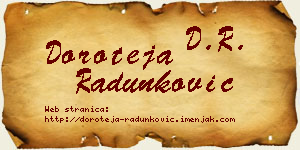 Doroteja Radunković vizit kartica